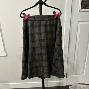 Modcloth Plaid A-Line Skirt in Green and Purple